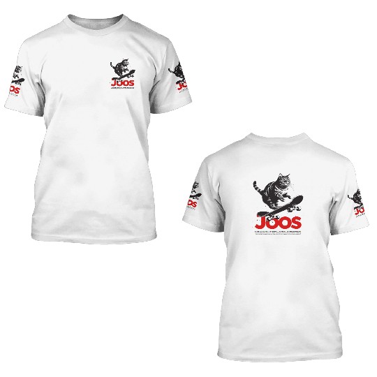 Cool Skateboard CAT with cute Boy Name JOOS 3D T Shirts