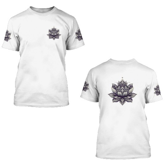 Intricate Lotus Mandala Design 3D T Shirts
