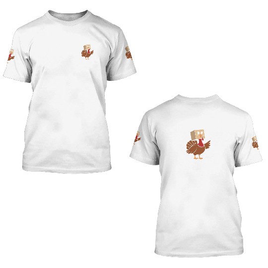 Turkey 3D T Shirts Funny Thanksgiving Cat Lover Gift