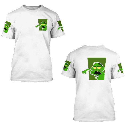 Grotesque Zombie Cartoon Design 3D T Shirts