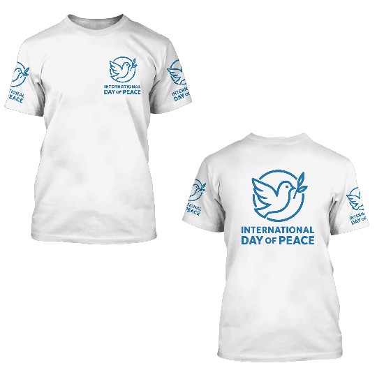 Peace Dove with Olive Branch Illustration 3D T Shirts