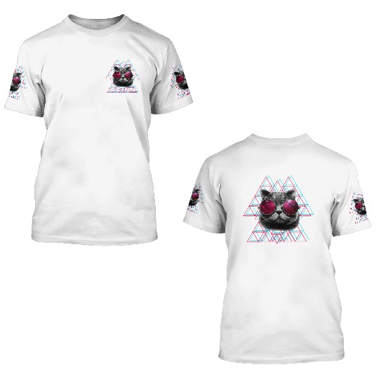 3D Space Cat 3D T Shirts (Womens)