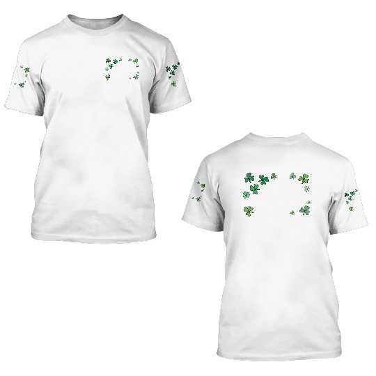 Dark green shamrocks, St Patrick's 3D T Shirts