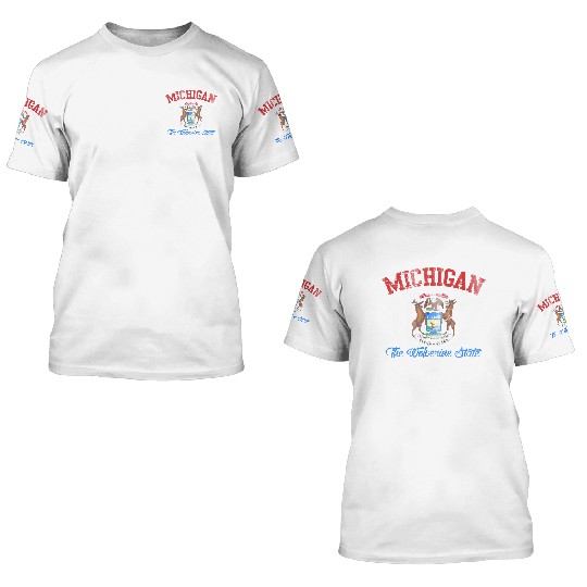 Michigan Wolverine State 3D T Shirts