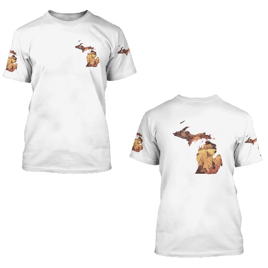 Michigan Autumn Fall Leaves 3D T Shirts