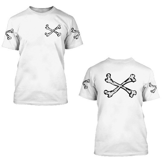 cross bones skeleton bones 407 3D T Shirts