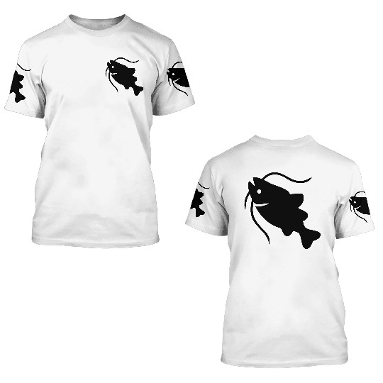 Catfish Silhouette 3D T Shirts
