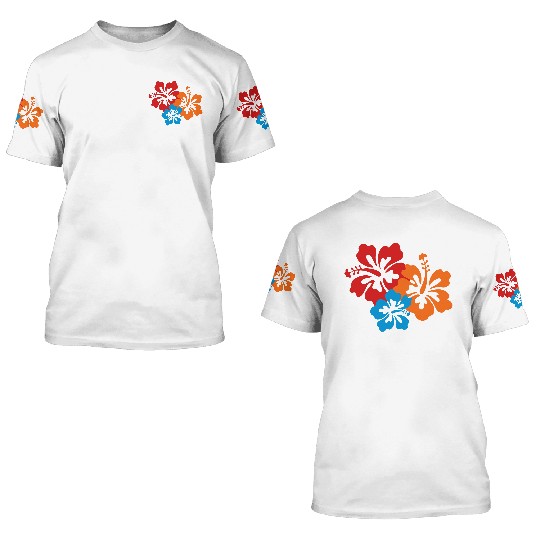 Icon Hibiscus Flowers 2b 3D T Shirts