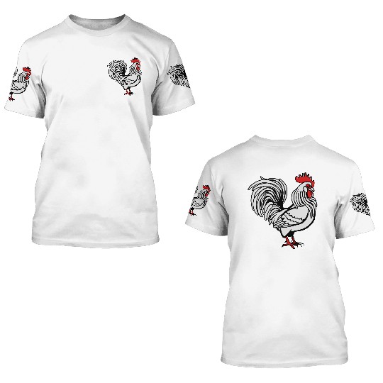 Cock witty bird 3D T Shirts
