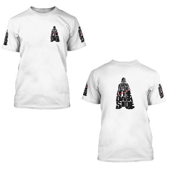 Cool Star Wars Darth Vader typography 3D T Shirts