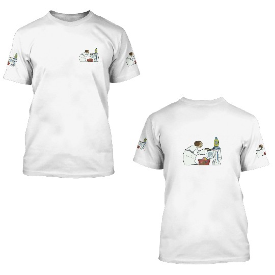 Funny Star Wars r2d2 and Leia comic 3D T Shirts