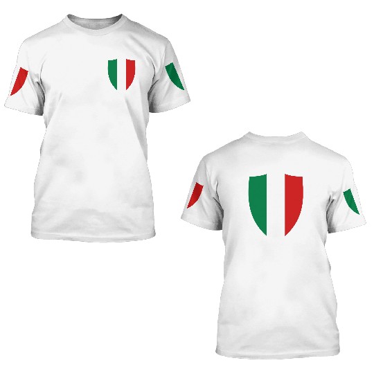 Italy Shield 3D T Shirts