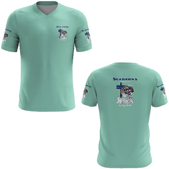Discover Seattle Seahawks In My Veins Jesus In My Heart Mascot 3D T Shirts