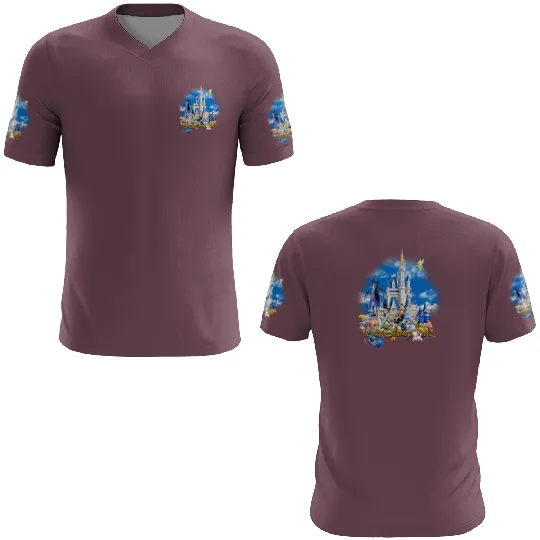 Discover Disney Parks 3D T Shirts 2024 Walt Disney World Castle Characters Portrait Medium