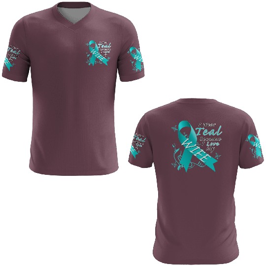 Ovarian Cancer I Wear Teal Because I Love My Wife 3D T Shirts