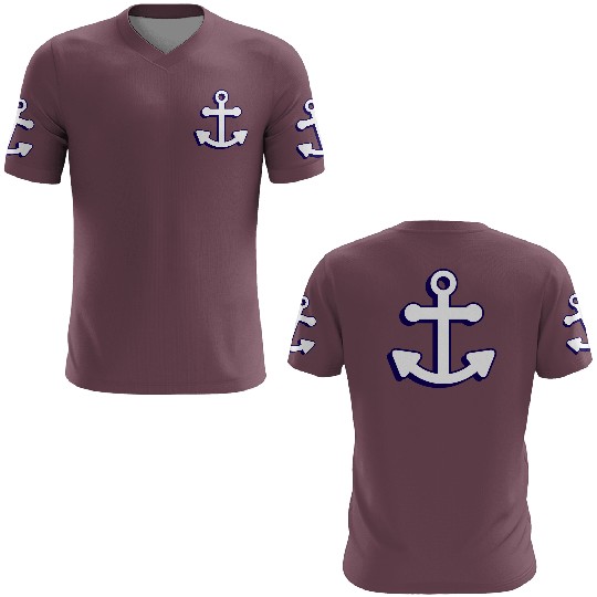 Nautical boat anchor in navy blue and white 3D 3D T Shirts