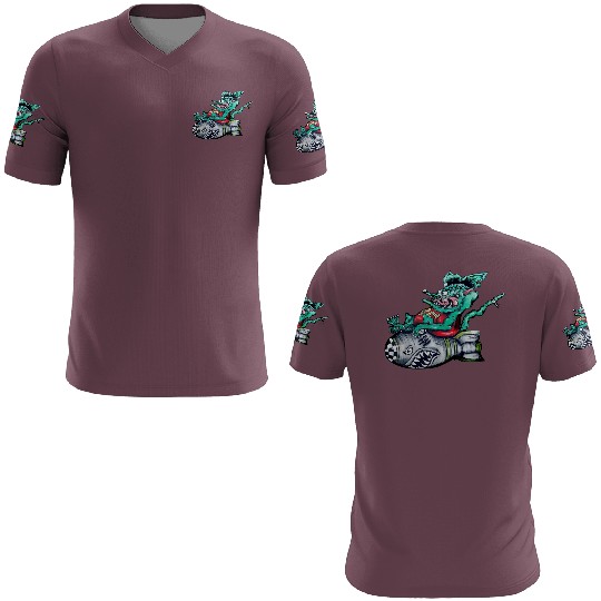 Rat driving a torpedo shark 3D T Shirts