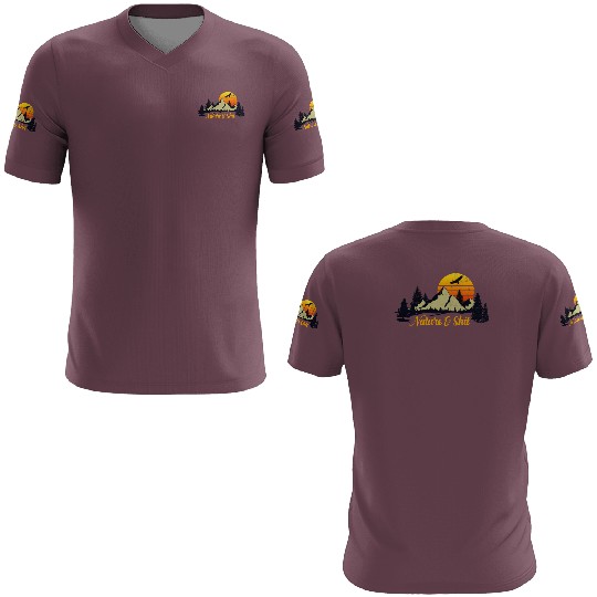 Nature And Shit Camping Mountain Retro Sunset 3D T Shirts