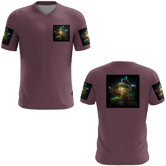 Glowing Fantasy surreal Mushroom Tree 3D T Shirts