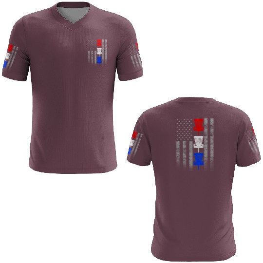 Red White and Blue Disc Golf Flag 3D T Shirts