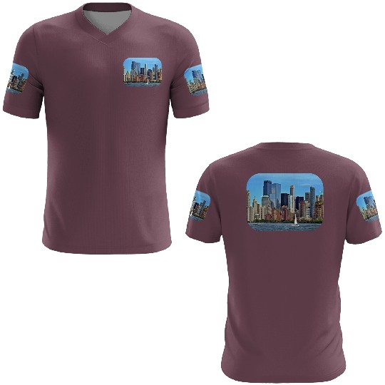 Manhattan NY – Sailboat By Manhattan Skyline 3D T Shirts