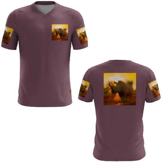 solo rhino digital art abstract painting 3D T Shirts