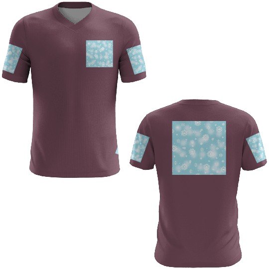 Abstract Blue Snowflakes Pattern 3D T Shirts