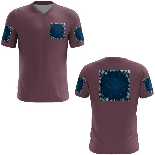 Navy Blue White Snowflakes Pattern 3D T Shirts