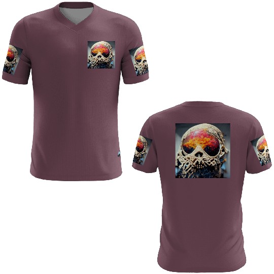 Extremely Realistic Skull in Abstract Art 3D T Shirts