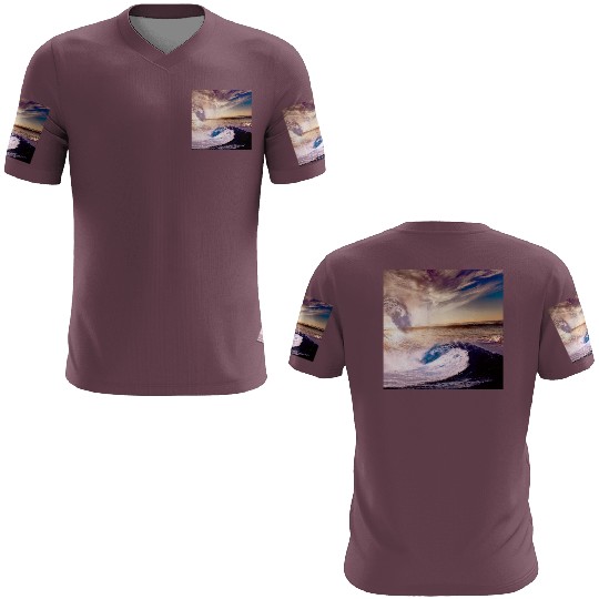 dark blue ocean waves storm fantasy 3D T Shirts