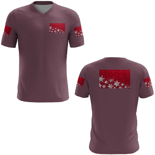 Modern Red Snowflakes Pattern 3D T Shirts