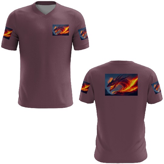 Flaming Dragon 3D T Shirts