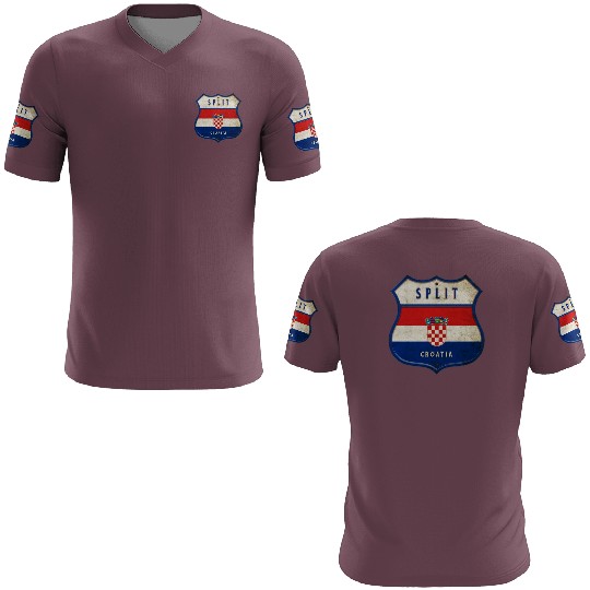Split Croatia flag coat of arms design 3D T Shirts