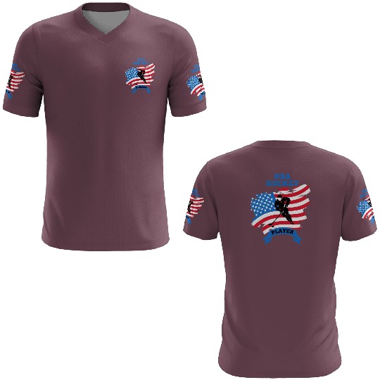 USA hockey player 3D T Shirts