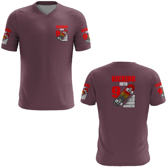Skateboard Birthday For Boys 9th Birthday Skater 3D T Shirts