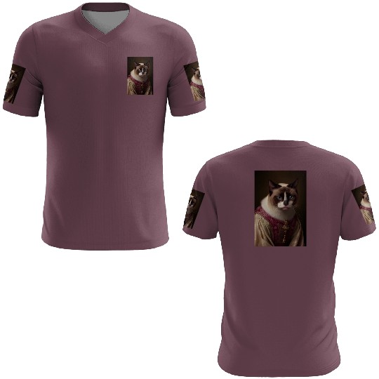 Snowshoe King Cat Breed Portrait Royal Renaissance 3D T Shirts