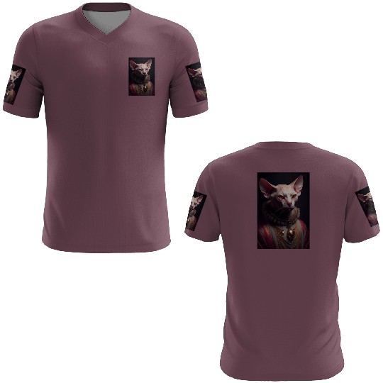 Sphynx King Cat Breed Portrait Royal Renaissance A 3D T Shirts