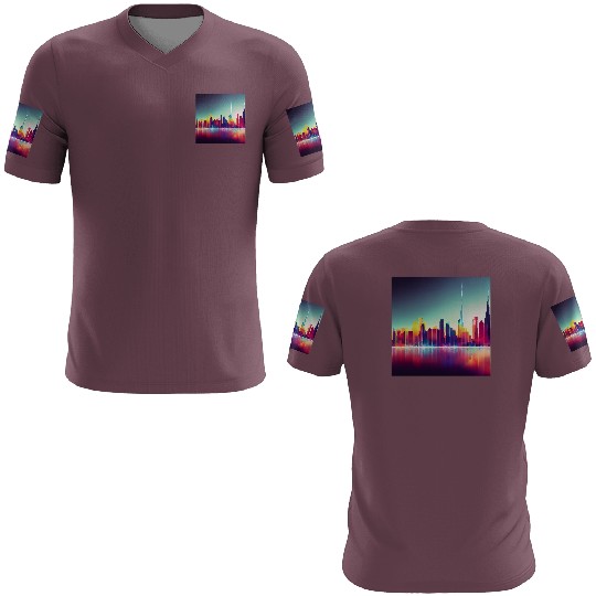 Dubai silhouette skyline abstract art 3D T Shirts