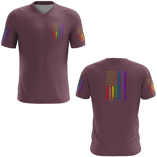 American Sports Flag Rainbow LGBT Pride Month Ice 3D T Shirts