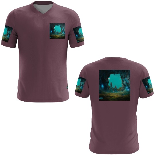 Bioluminescent Underground Landscapes 3D T Shirts