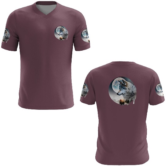 Wolf Moonlight Forest Wild Werewolf Watercolor 3 3D T Shirts