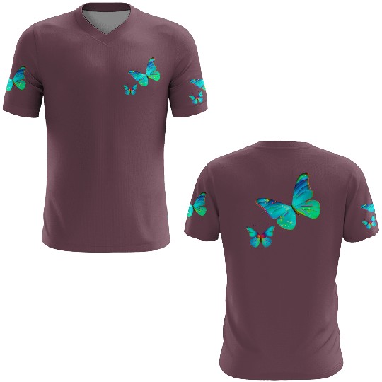 Blue Green Butterflies 3D T Shirts