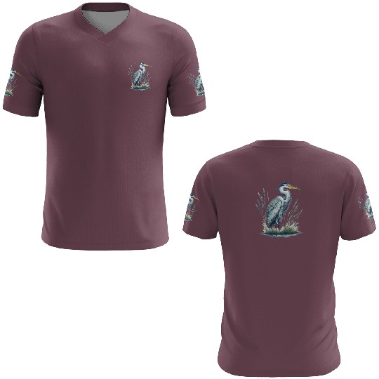 Watercolor Heron in Nature 3D T Shirts