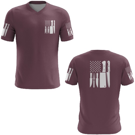Chef Usa Flag 3D T Shirts