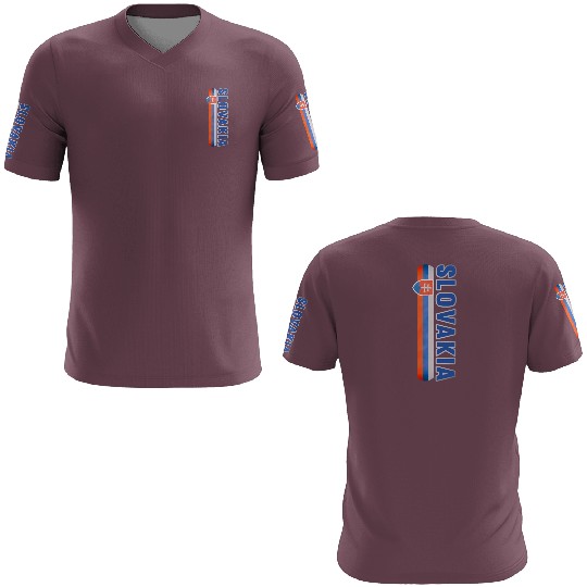 Slovakia Sports-Style - Blue Text Slovak Flag 3D T Shirts