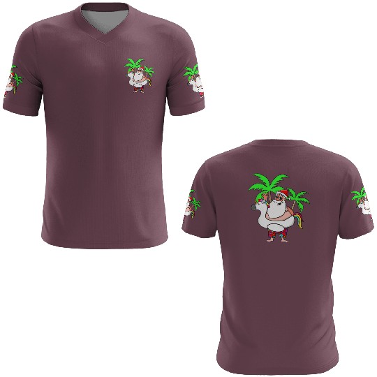 Christmas In July Santa on Vacation Unicorn Pool 3D T Shirts