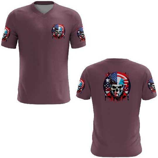US-Flag with a Skull 3D T Shirts