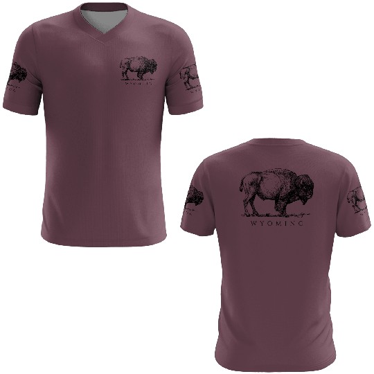 Wyoming With A Buffalo 3D T Shirts