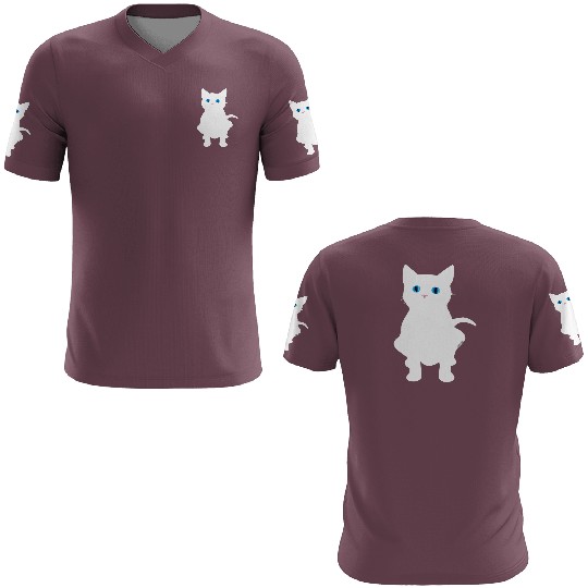 White Cat Silhouette 3D T Shirts