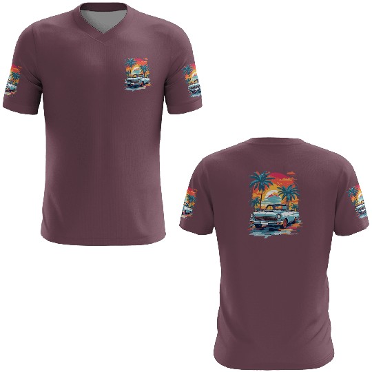 Retro classic car in Miami street 3D T Shirts